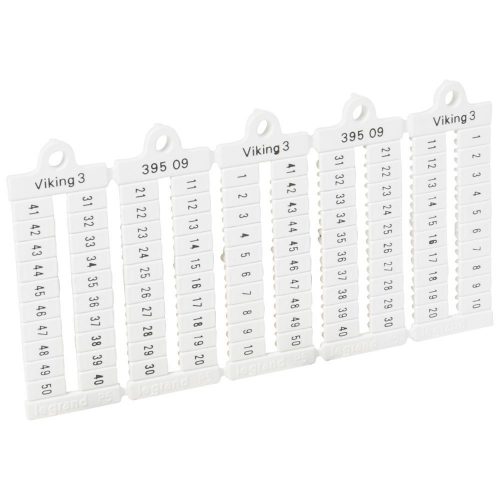 Sorkapocsjelölő 1-50 vízszintes fehér 5mm-modultáv Viking3 Legrand 039509