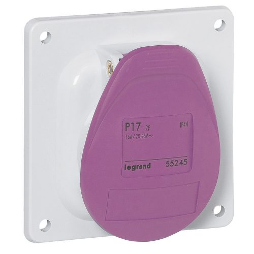 Ipari dugalj beépíthető 16A 2P 20-25V(50+60Hz) ibolya ferde IP44 P17 Tempra Dab-162t00 m Legrand 055245