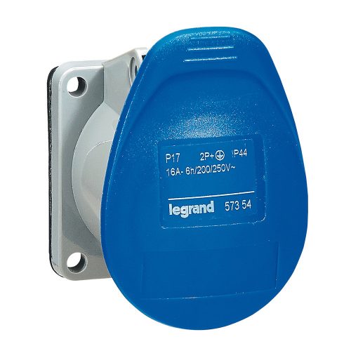 Ipari dugalj beépíthető 16A 3P 230V(50+60Hz) kék egyenes IP44 P17 Tempra Dafbc-162k06m Legrand 057354