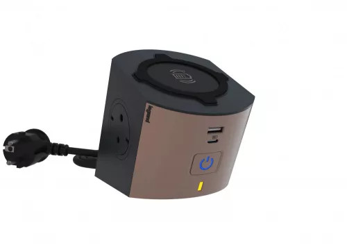 Asztali elosztótorony 2300W USB-A+USB-C/15W indukciós/10W 1mm2 1.5m 2x2P+E/230V PowerCub Legrand 694500