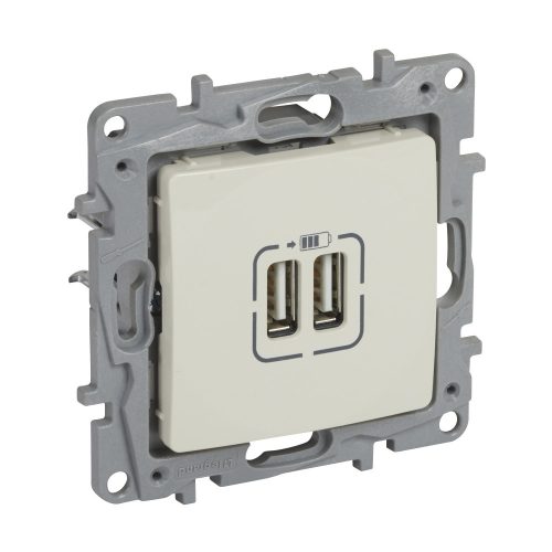 Niloé USB töltőaljzat A+A 2/ki 2400mA-max. 5V süllyesztett bézs Legrand 764694