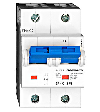 Nagyáramú kismegszakító C 125A 2P15kA Schrack BR572912