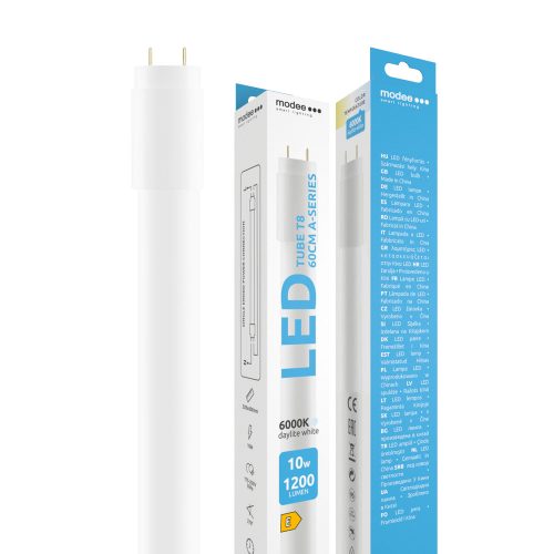 LED fénycső 0,6m cső T8 10W- 84W G13 1200lm 860 220-240V AC 25000h 270° 6000K A-series Modee