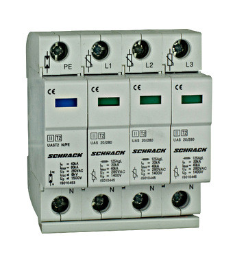 T2/C - levezető komplett  3+1  60kA/280V - UAS sorozat Schrack IS010459