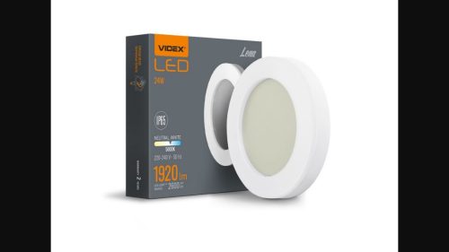 Videx Lena 24 W-os 320x320mm kör alakú fehér mennyezeti lámpa IP65-ös védettségű