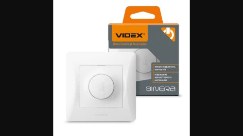 Videx Binera fehér színű süllyesztett 600W-os dimmer kapcsoló