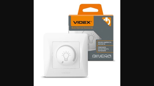 Videx Binera fehér színű süllyesztett 200W-os dimmer kapcsoló LED-hez