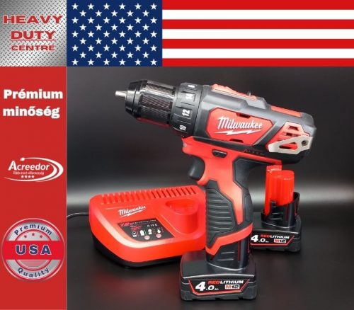 Milwaukee  M12BDD-402C M12™ szuperkompakt fúrócsavarozó