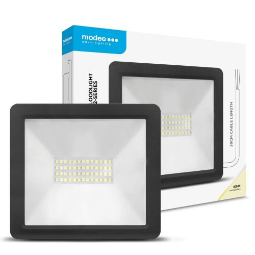 LED fényvető 50W 220-240V AC 4500lm 4000K fekete-ház alumínium IP65 Modee ML-FLS4000K50WA2N