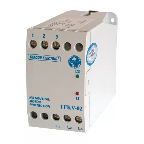 Feszültségfigyelő relé 3F motorhoz aszimmetria/kiesés/sorrend 5A/250V 280-480V AC 1v Tracon TFKV-02