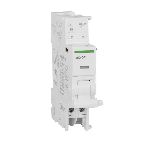 Munkaáramú kioldó iC40/iC60/iC65/iDPN/ARA/RCA-hoz 1-v 6A 415V AC/DC 1modul Acti9 iMX-OF Schneider A9A26946