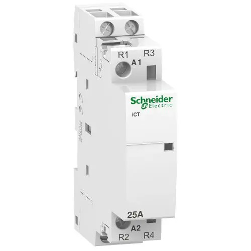 Installációs kontaktor sorolható 25A 250V AC 2-ny 127V AC-műk 1mod Acti9 iCT Schneider A9C20436