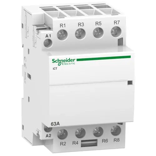 Installációs kontaktor sorolható 63A 400V AC 4-ny 220-240V AC-műk 3mod Acti9 iCT Schneider A9C20867