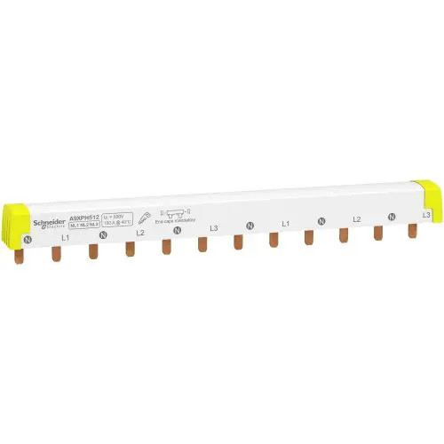 Sorolósín 3F+N darabolható csapos 3F 4P 100A 16mm2 220mmx szigetelt N-sínes Acti9 Schneider A9XPH512