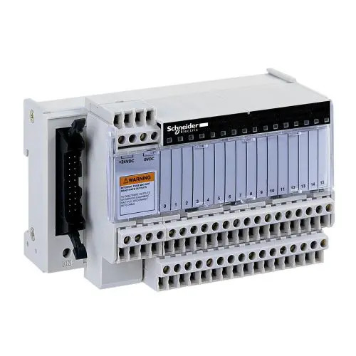 Passzív PLC kimenet-sáv bizotosítós 16x 1.8A/max. össz 24V LED IP2X Advantys Telefast Schneider ABE7H16R21