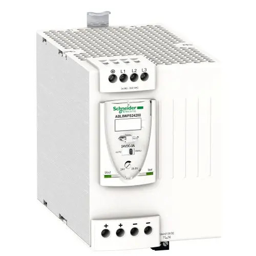 Kapcsolóüzemű DC tápegység 380-500VAC-be 24-28.8VDC-ki 20A-ki 480W Phaseo ABL Schneider ABL8WPS24200