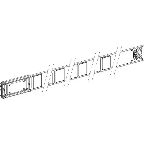 Síncsatorna egyenes elem 5-pólus 100A 2m-ho 4-leág IP55 fehér 230-500V/AC50Hz Canalis Schneider KNA100ED4204