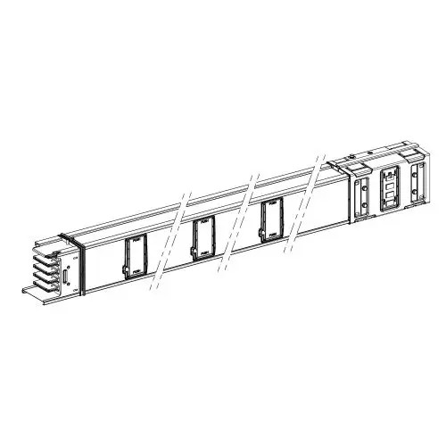 Síncsatorna egyenes elem 5-pólus 1000A 2m-ho 6-leág IP55 fehér 230-690V/AC50Hz Canalis Schneider KSA1000ED4206