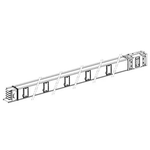 Síncsatorna egyenes elem 5-pólus 1000A 5m-ho 10-leág IP55 fehér 230-690V/AC50Hz Canalis Schneider KSA1000ED45010