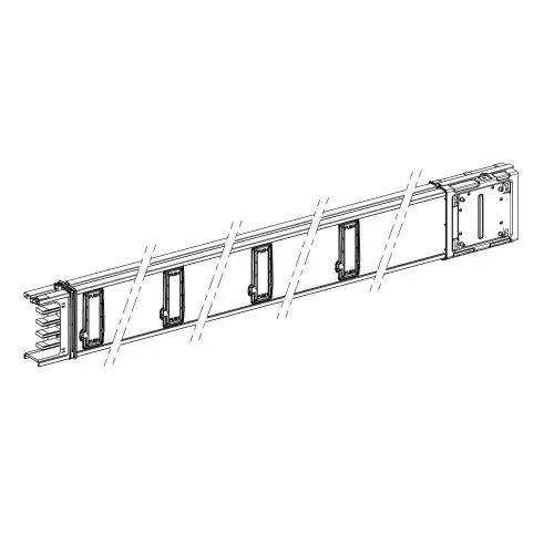 Síncsatorna egyenes elem 5-pólus 250A 2m-ho 8-leág IP55 fehér 230-690V/AC50Hz Canalis Schneider KSA250ED4208