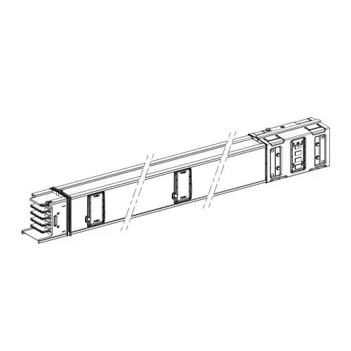 Síncsatorna egyenes elem 5-pólus 630A 1.5m-ho 4-leág IP55 fehér 230-690V/AC50Hz Canalis Schneider KSA630ED4154