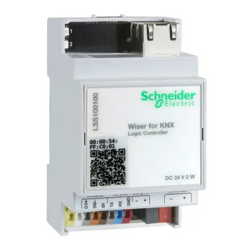 KNX Wiser illesztő BACnet/IP/Modbus Ethernet illesztő KNX kalapsínre 3M TCP/IPProtokoll Schneider LSS100100