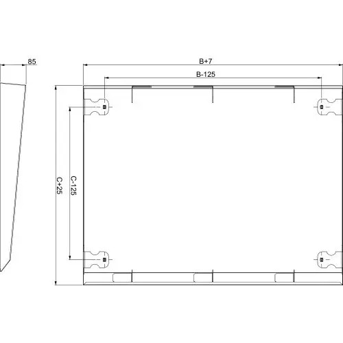 Esővédő tető porszórt acél 1207mm-sz 85mm-ma 425mm-mé szürke kültéri Spacial SF/SM Schneider NSYSC1240