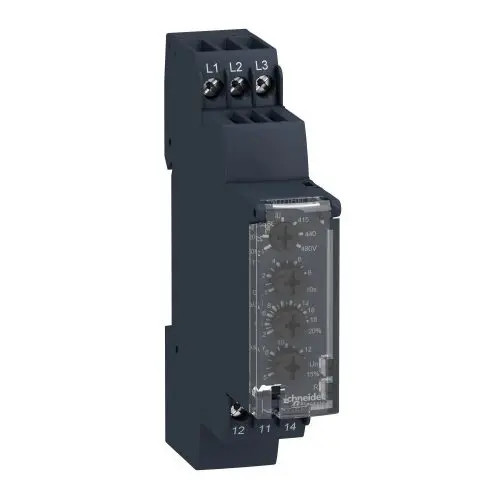 Feszültségfigyelő relé 1F+N növekedés/csökkenés  5A/250V 183-528V AC/DC 1v Zelio RM17 Schneider RM17UB310