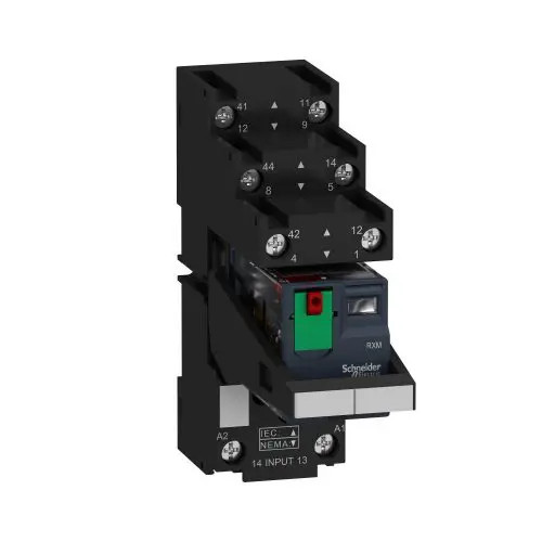 Miniatűr relé 12A 2v dugaszolós 12A 0-24V50Hz monostabil IP20 Zelio RXM Schneider RXM2AB2B7PVS