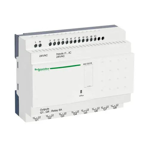 Vezérlőrelé 12DI 8DO /relé 24V/AC 8A Zelio Logic Schneider SR2E201B