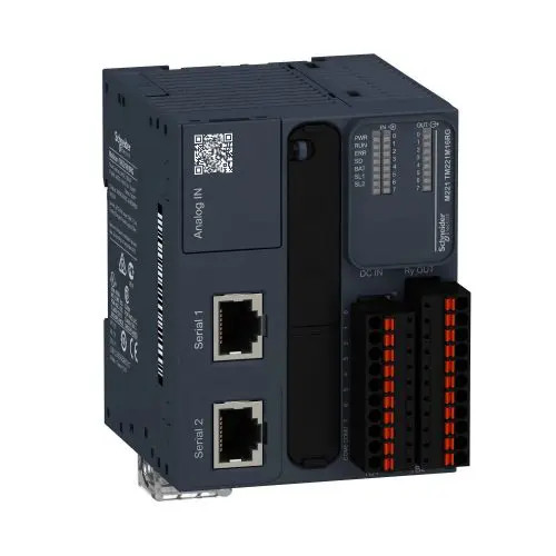 PLC logikai vezérlő kompakt 19.2-28.8V/DC 8DI 8DO 8-relé/O 2AI Modicon M221 Schneider TM221M16RG