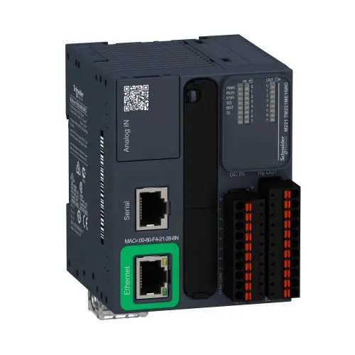 PLC logikai vezérlő kompakt 19.2-28.8V/DC 8DI 8DO 8-relé/O 2AI Modicon M221 Schneider TM221ME16RG