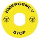 Felirati gyűrű EMERGENCY STOP sárga kerek 90mm-átmérő Harmony XB4/XB5 Schneider ZBY8330