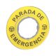 Felirati címke PARADA DE EMERGENCIA sárga kerek 60mm-külsőátmérő Harmony XB4/XB5 Schneider ZBY9420